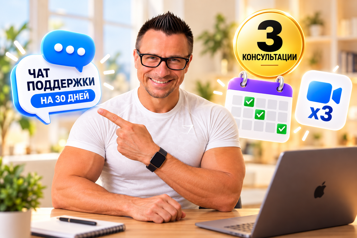 Персональное сопровождение 30 дней • 3 консультации • личный чат поддержки