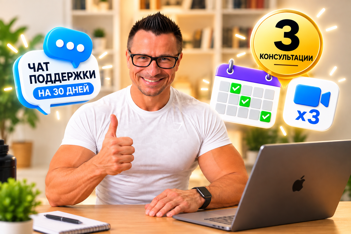 Персональное сопровождение 30 дней • 3 консультации • личный чат поддержки